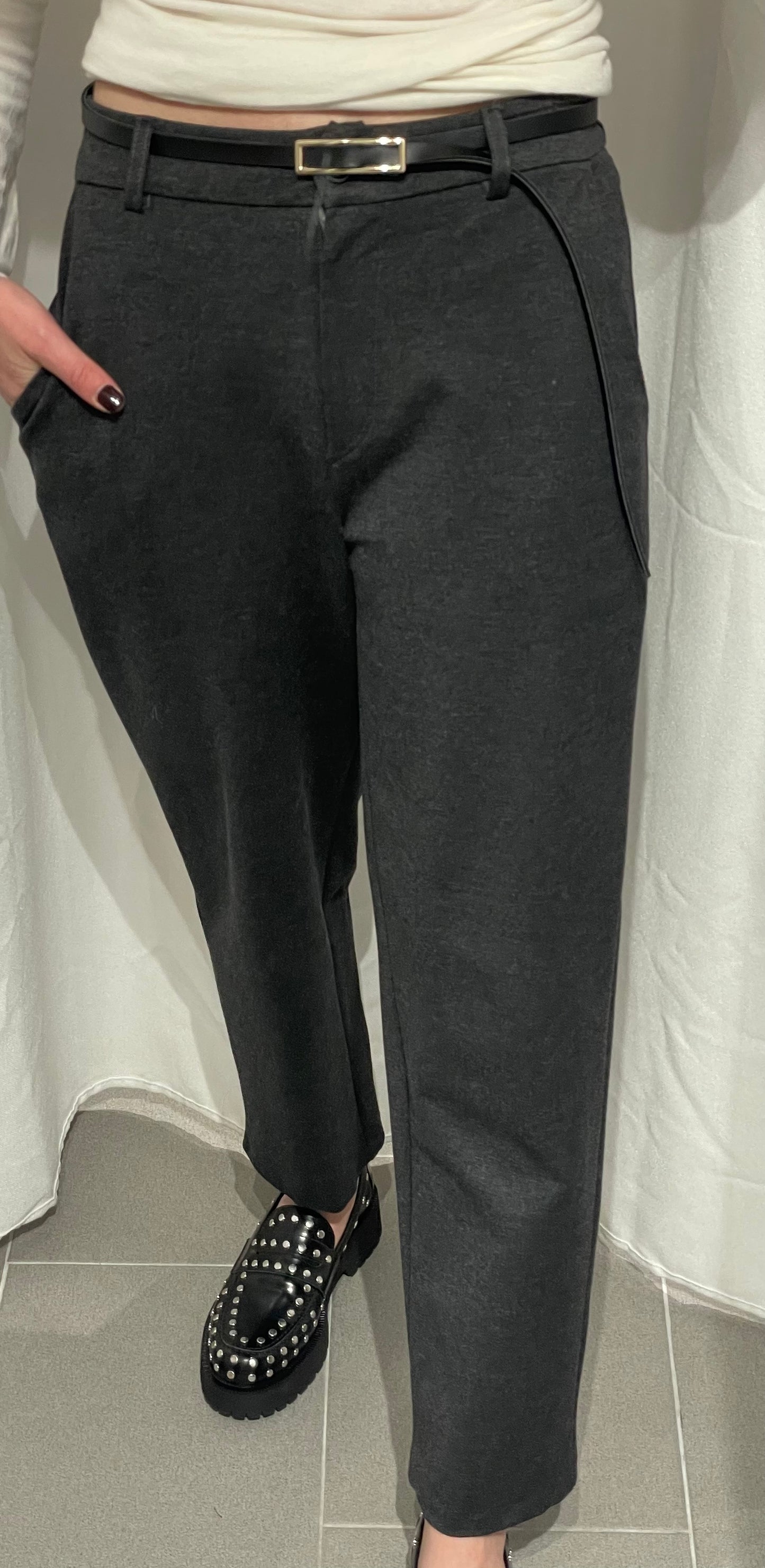PANTALONE PUNTO MILANO CON CINTURA