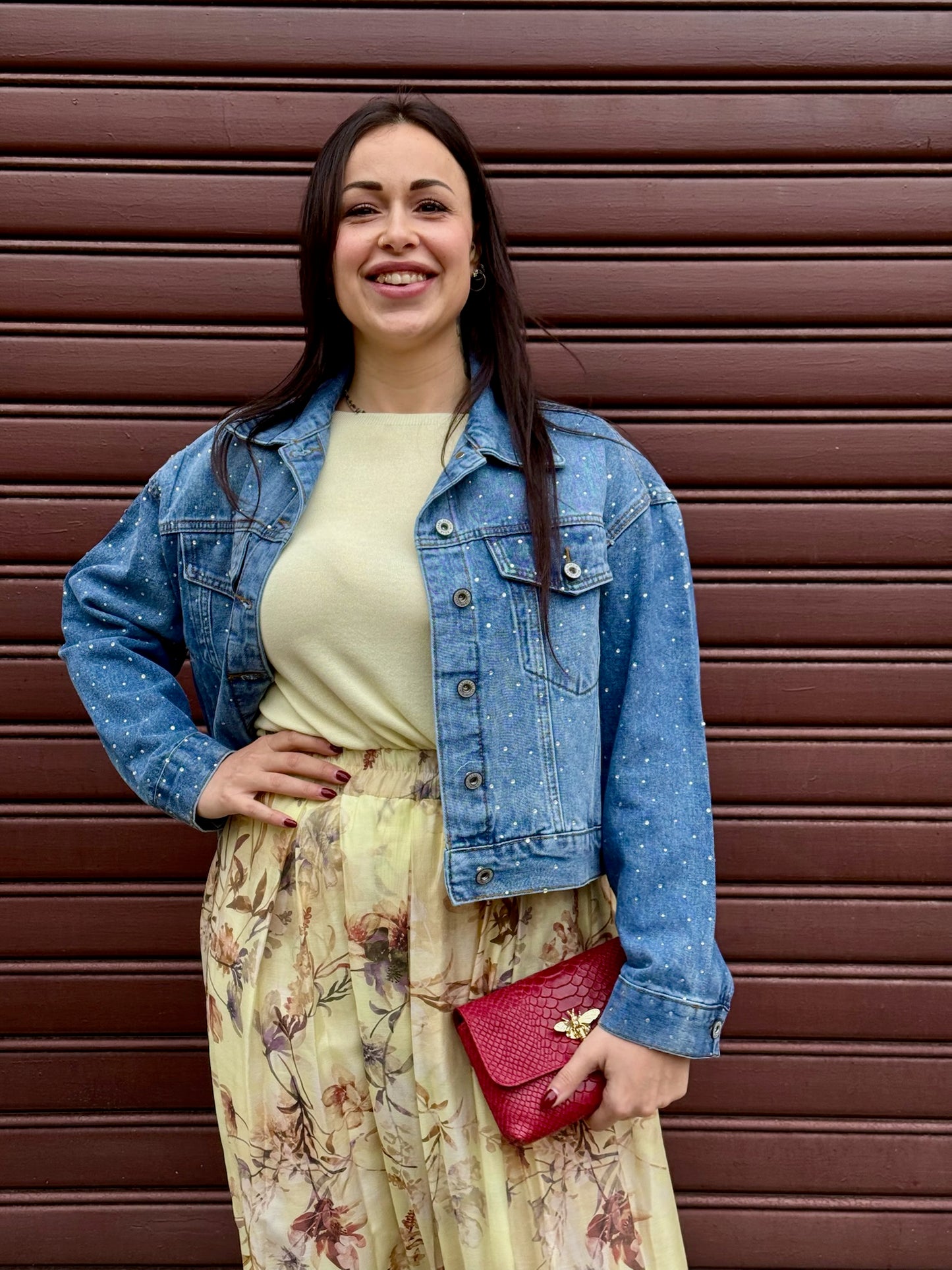GIUBBINO DI JEANS CON STRASS