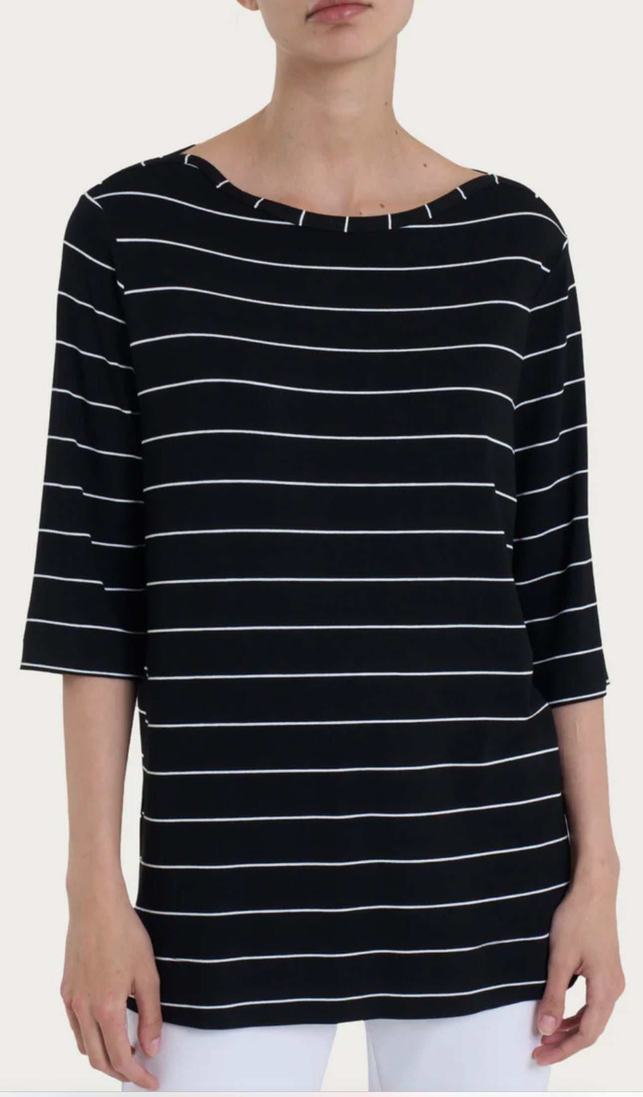 MAGLIA VISCOSA MANICA 3/4 RIGATA