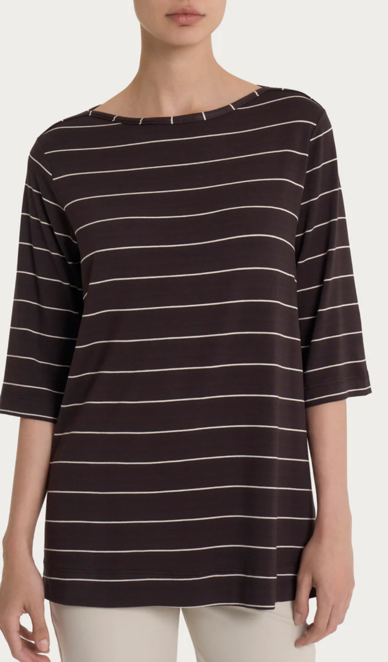 MAGLIA VISCOSA MANICA 3/4 RIGATA