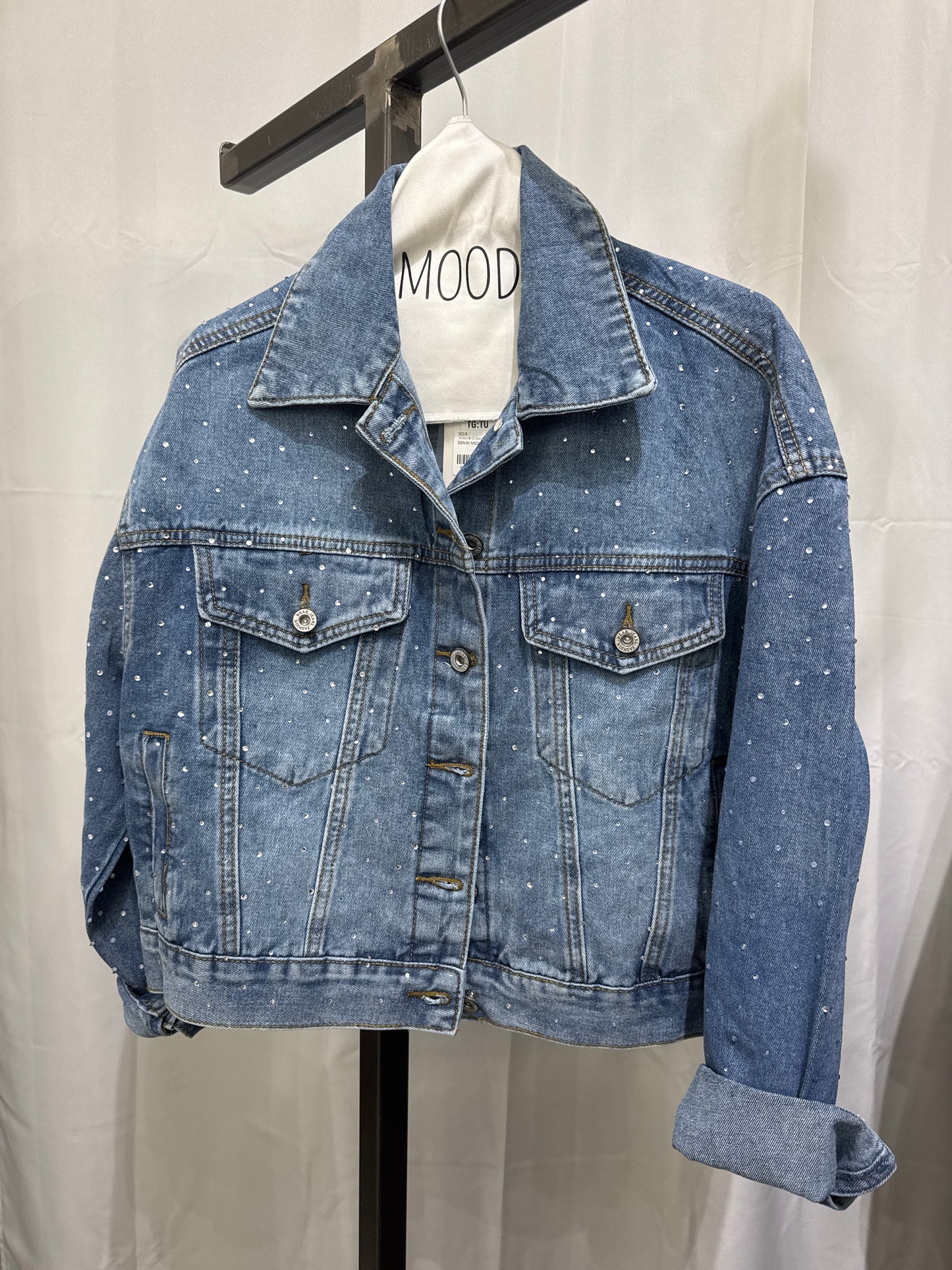 GIUBBINO DI JEANS CON STRASS