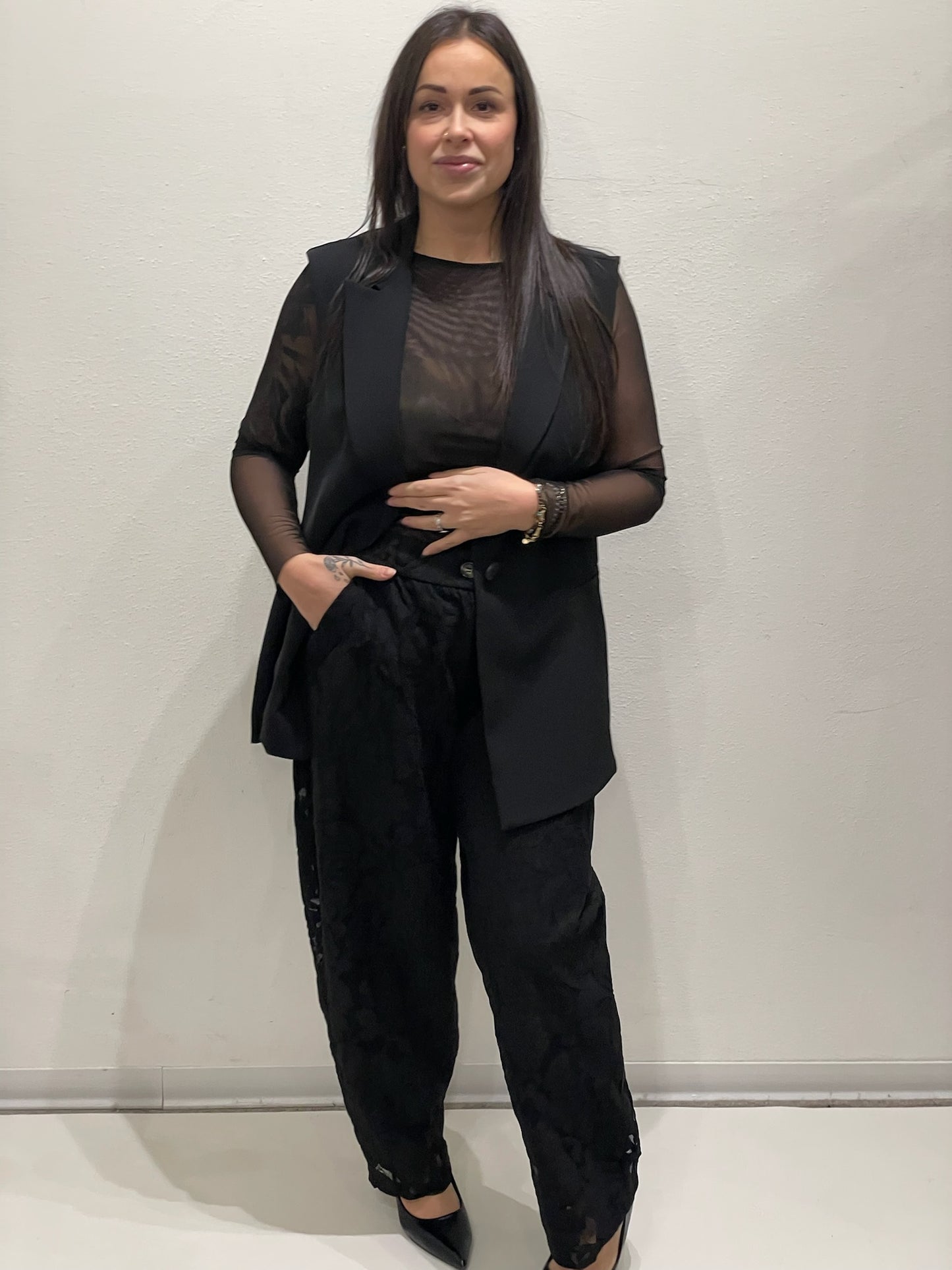 PANTALONE OVETTO IN PIZZO