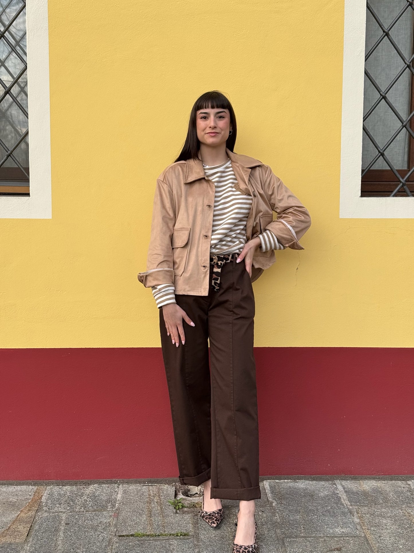 GIACCA SUEDE CON TASCHE