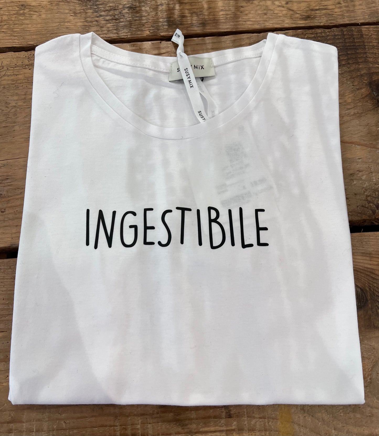 T-SHIRT SCRITTA INGESTIBILE