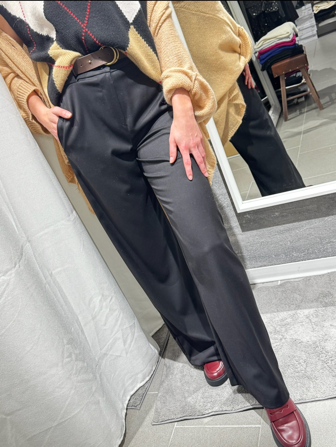 PANTALONE PALAZZO CON CINTURA