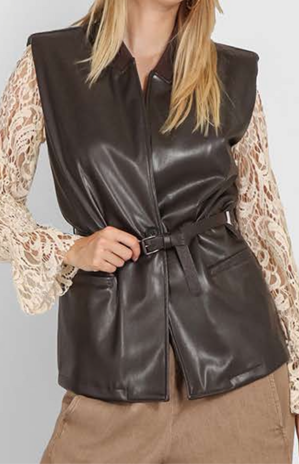 GILET ECOPELLE C/CINTURA