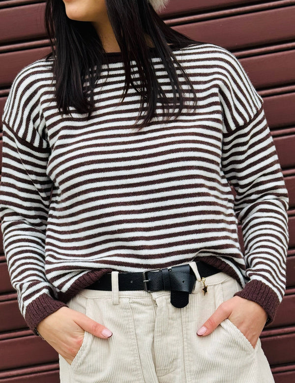 MAGLIA GIROCOLLO RIGATA