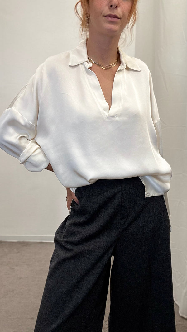 BLUSA SCOLLO V CON COLLO VISCOSA