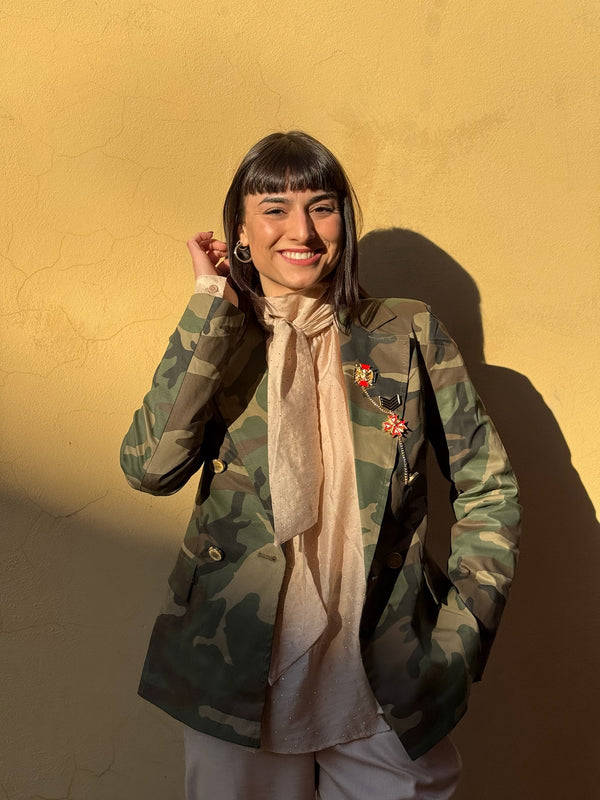 GIACCA CAMOUFLAGE CON SPILLE