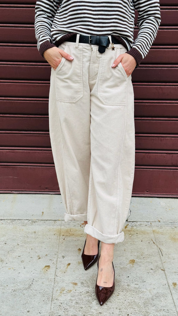 PANTALONE  VELLUTO CON CINTURA