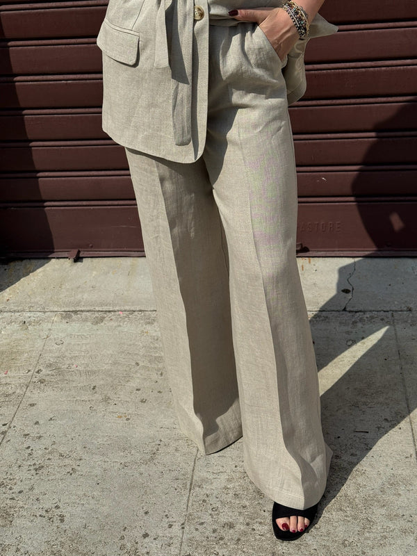PANTALONE PURO LINO PALAZZO AMPIO