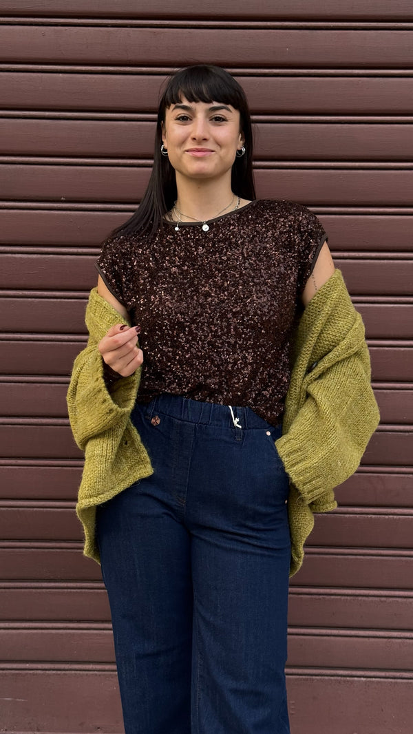 MAGLIA M/CORTA PAILLETTES