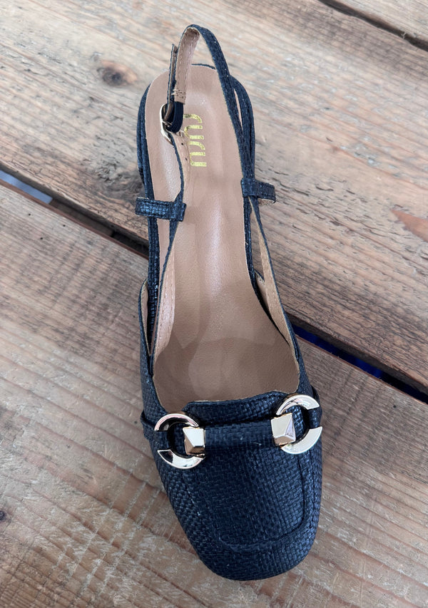 SLINGBACK CON ALAMARO TACCO QUADRATO CM5