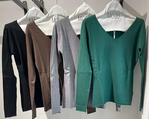 MAGLIA SCOLLO V VISCOSA