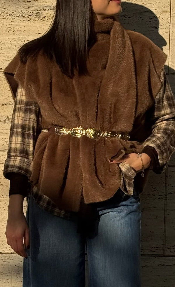 MANTELLA S/MANICHE IN ECOPELLICCIA