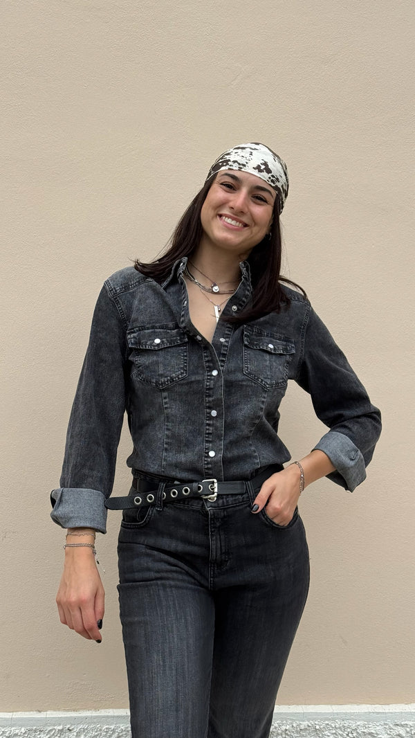 CAMICIA DI JEANS ELASTICIZZATA