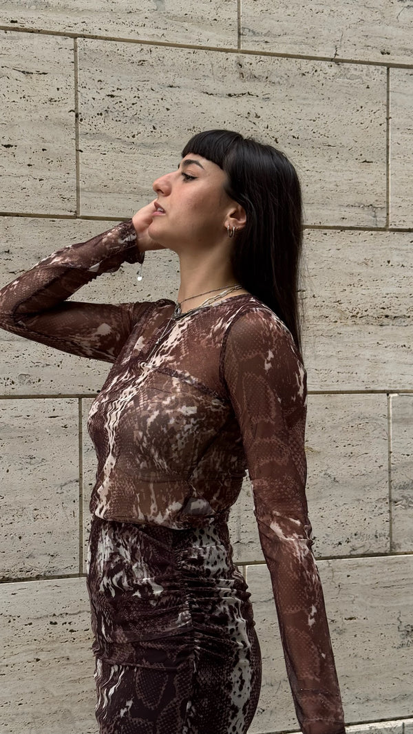 MAGLIA TULLE PITONATA