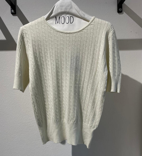 MAGLIA GIROCOLLO TRECCE M/CORTA