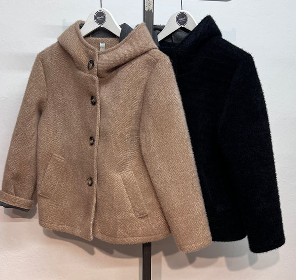 GIACCA CON CAPPUCCIO IN NEOPRENE PELOSETTA