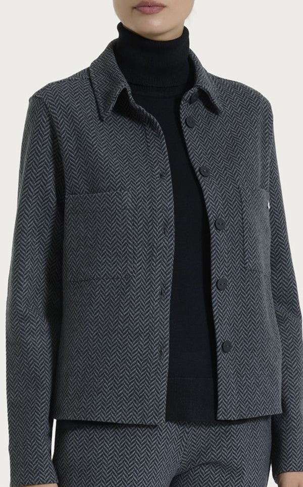 BLAZER/CAMICIA CORTO CON BOTTONI SPINATO