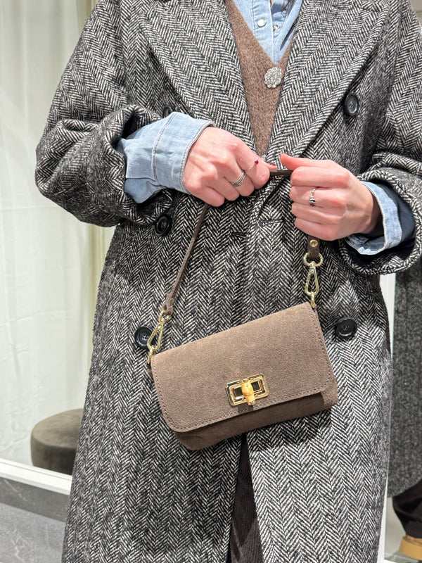 BORSA IN PELLE CHIUSURA BAMBOO
