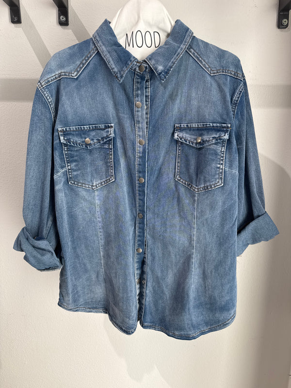 CAMICIA DI JEANS ELASTICIZZATA