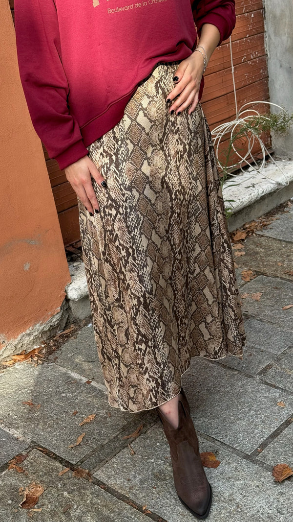 GONNA LONGUETTE IN RASO PITONATA