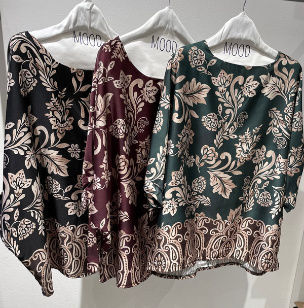 BLUSE  FANTASIA MANICA C/FIOCCO