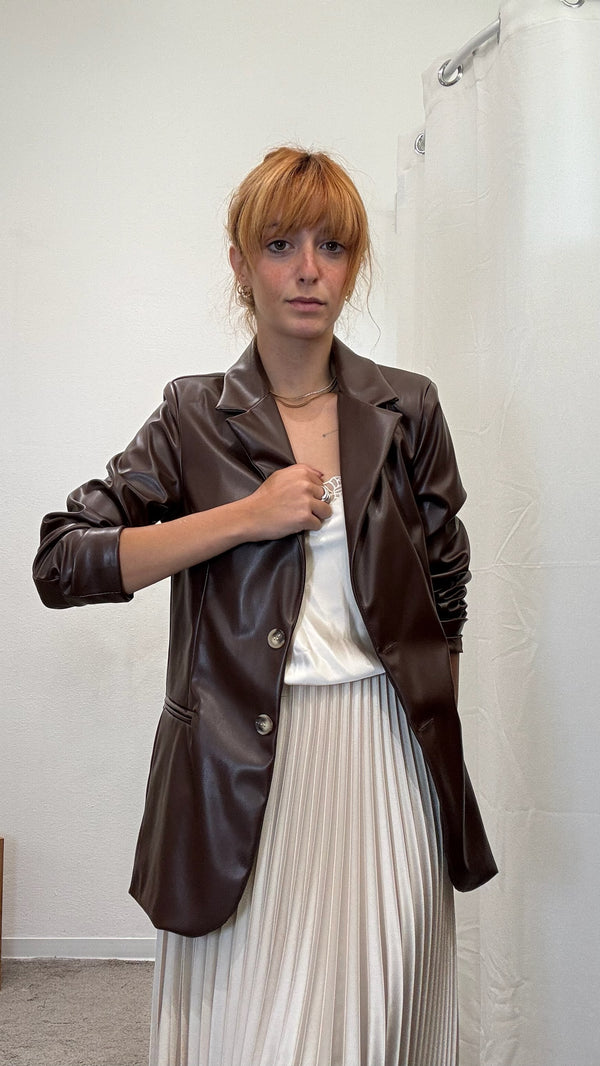 GIACCA BLAZER IN ECOPELLE