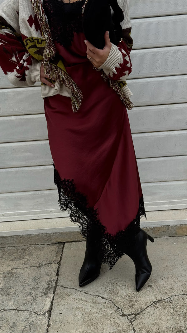 GONNA LONGUETTE ASIMMETRICA PIZZO