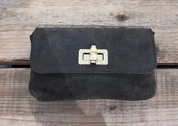 BORSA IN PELLE CHIUSURA BAMBOO