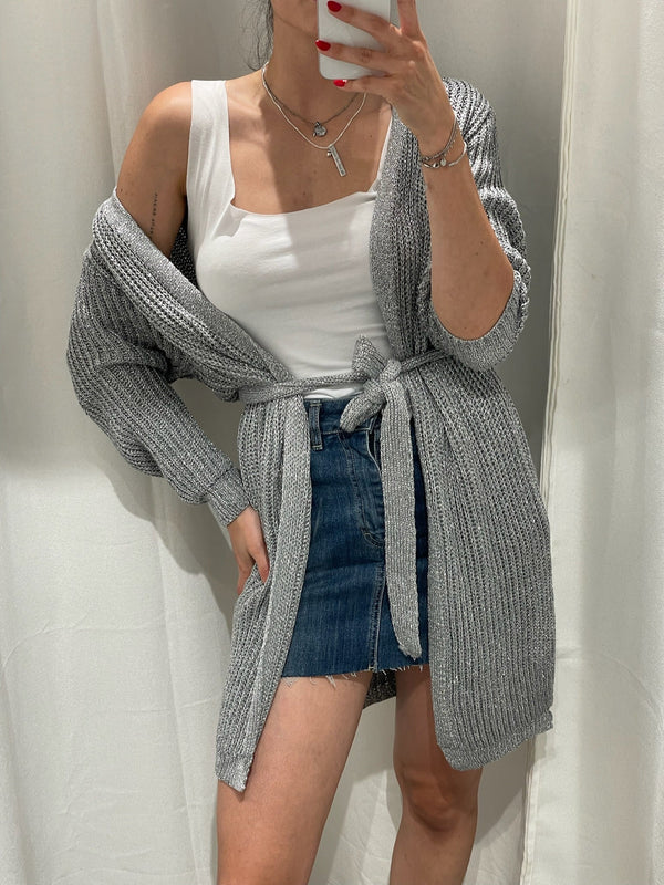 CARDIGAN LUREX  CON CINTURA
