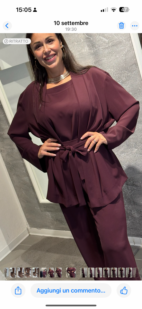 GIACCA TESSUTO FLUIDO C/CINTURA