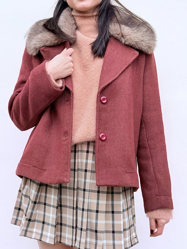 GIACCA/CABAN C/COLLO ECOPELLICCIA