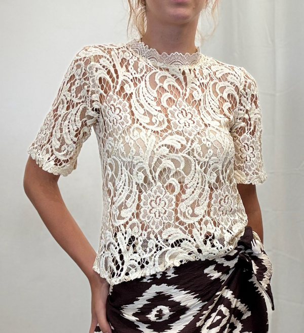 MAGLIA BOTTONI RETRO IN PIZZO