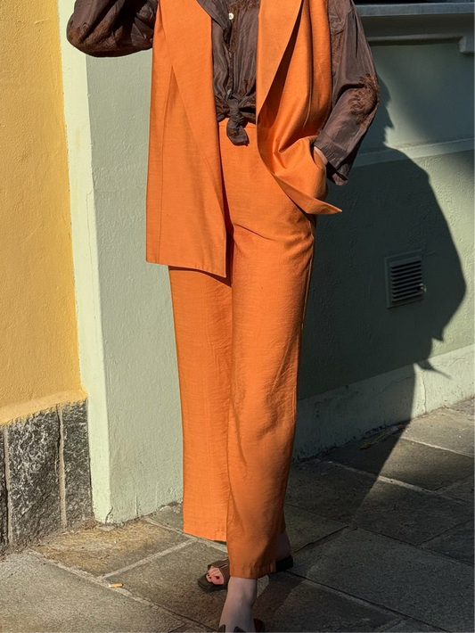PANTALONE GAMBA AMPIA ARANCIO