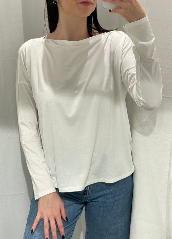 MAGLIA VISCOSA OVER SCOLLO BARCA M/LUNGA