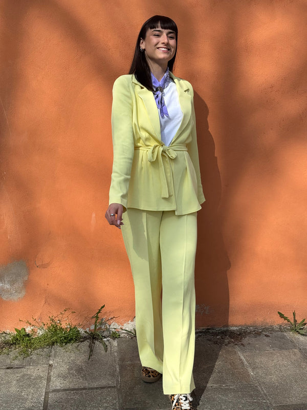 COMPLETO GIACCA FLUIDA - PANTALONE FLUIDO CON CINTURA