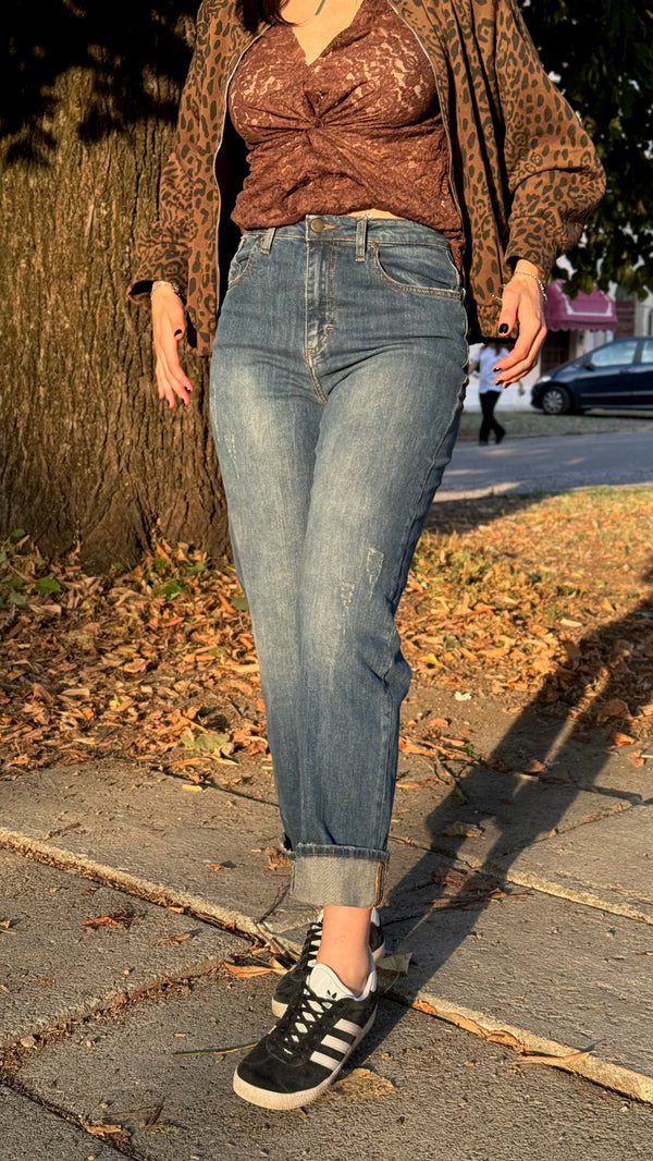 JEANS A GAMBA DRITTA ELASTICIZZATO