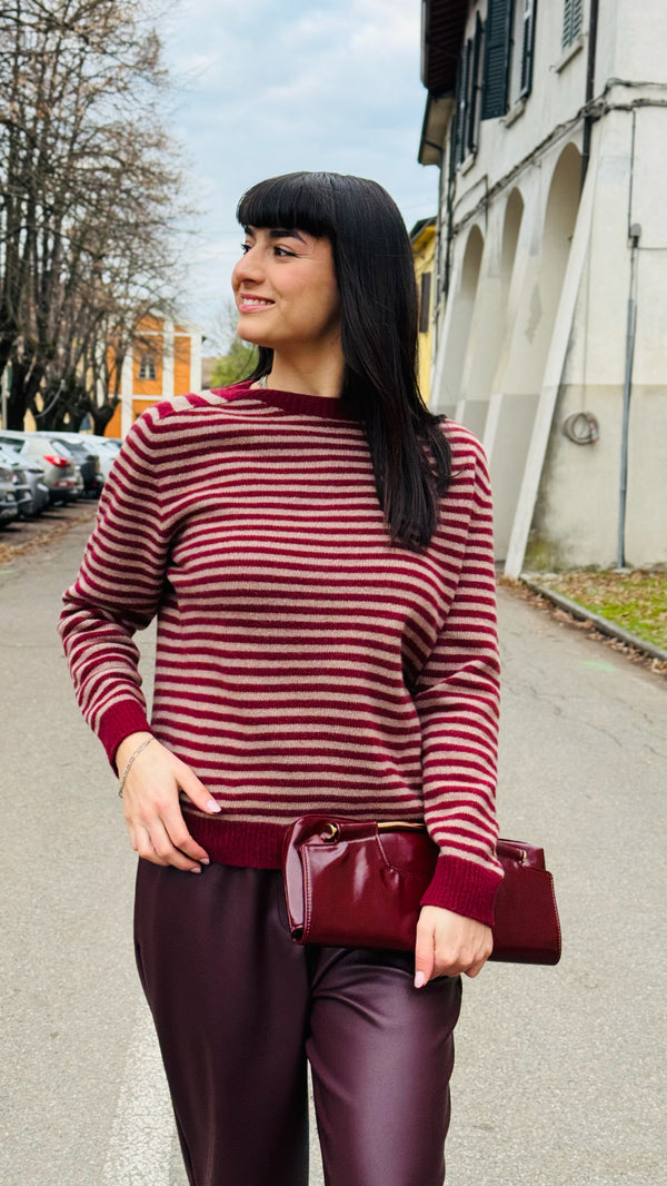 MAGLIONE RIGATO CASHMERE