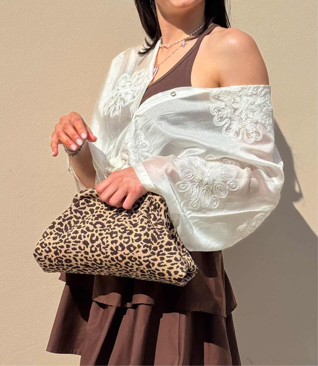 CAMICIA IN LYONCEL CON RICAMI