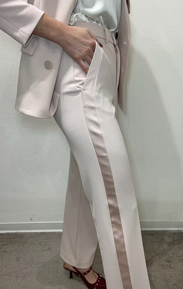 PANTALONE GAMBA DRITTA IN TESSUTO CON BANDA