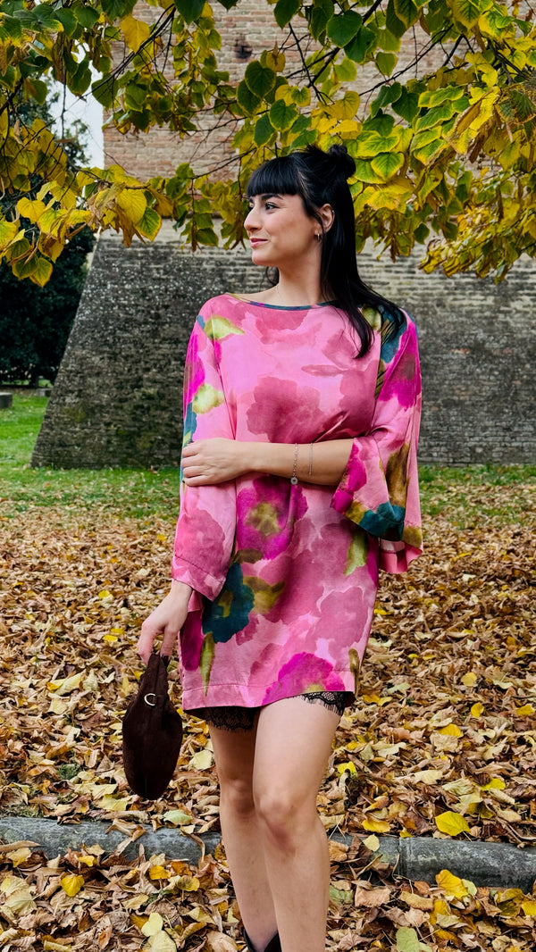 ABITO TUNICA IN RASO SATIN A FANTASIA