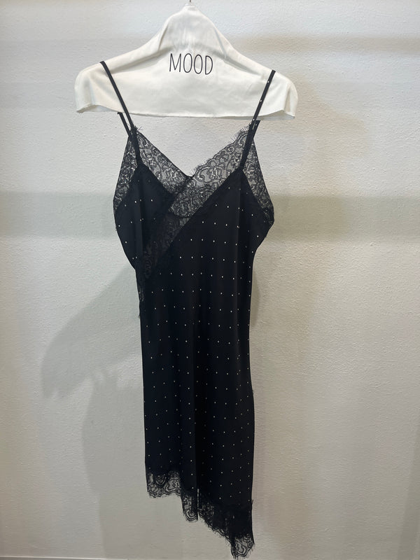 ABITO SOTTOVESTE SATIN POIS CON PIZZO