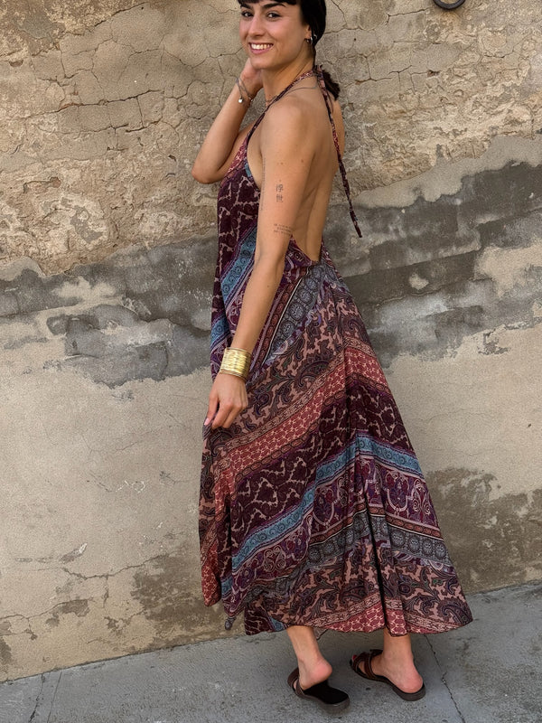 ABITO IN COTONE LEGGERO FANTASIA SCHIENA NUDA