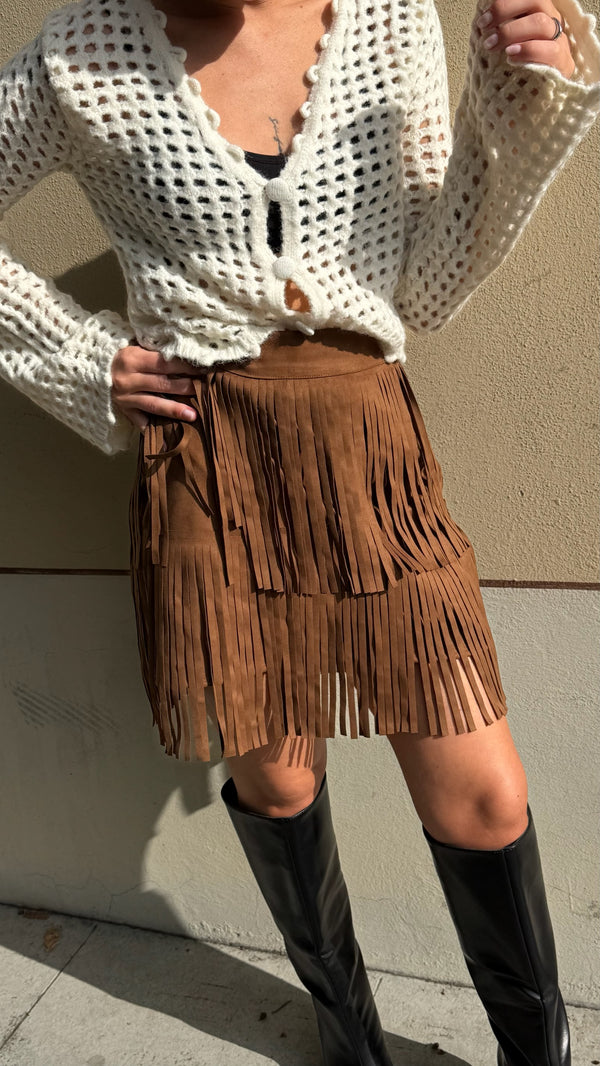 MINIGONNA SUEDE C/FRANGE