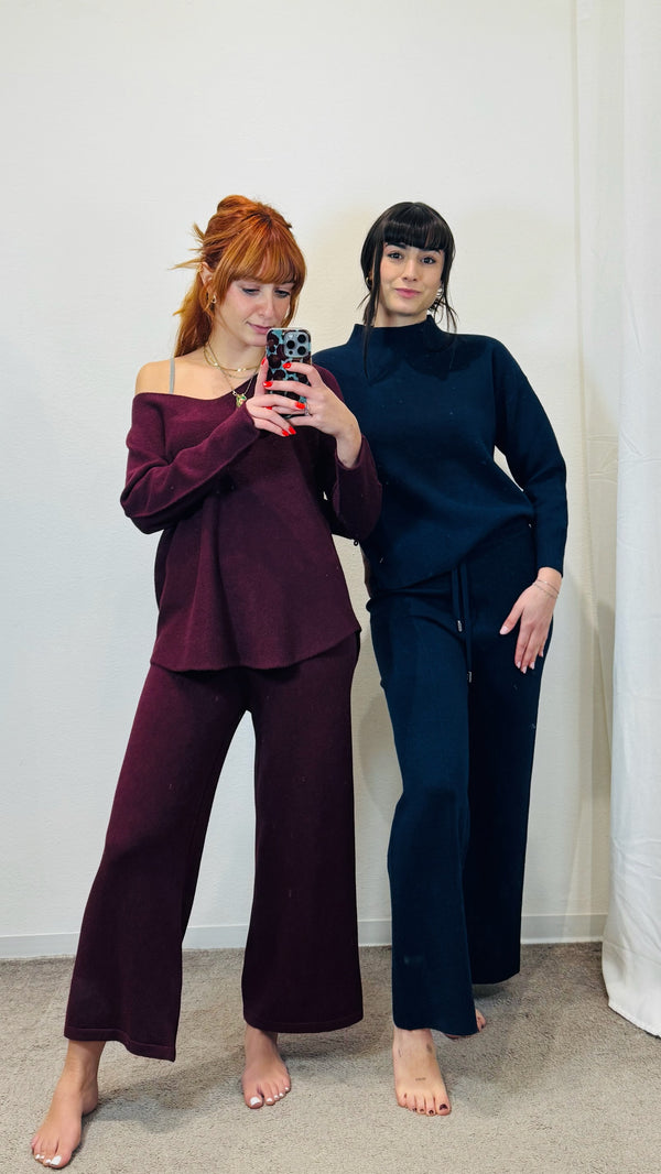 COMPLETO IN MAGLIA + PANTALONE PALAZZO