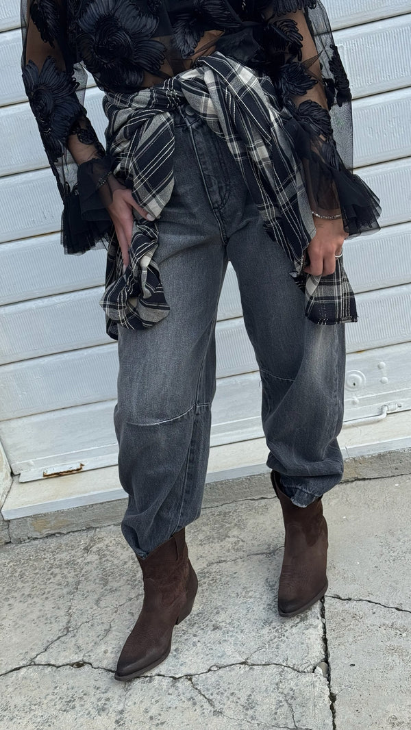 JEANS BALOON DENIM GRIGIO-MILANO