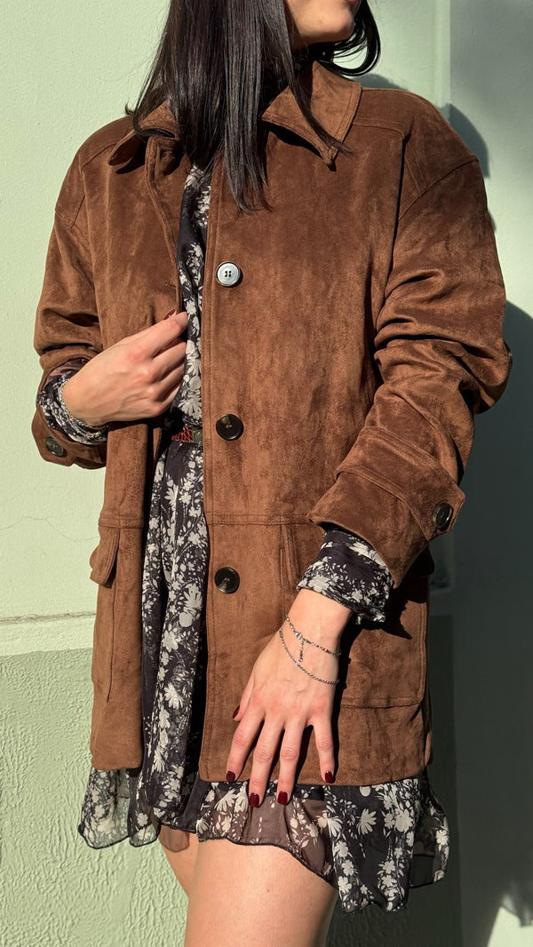 GIACCA IN SUEDE C/BOTTONI E TASCHE