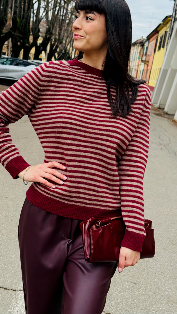 MAGLIA GIROCOLLO MULTIRIGA - PURA LANA